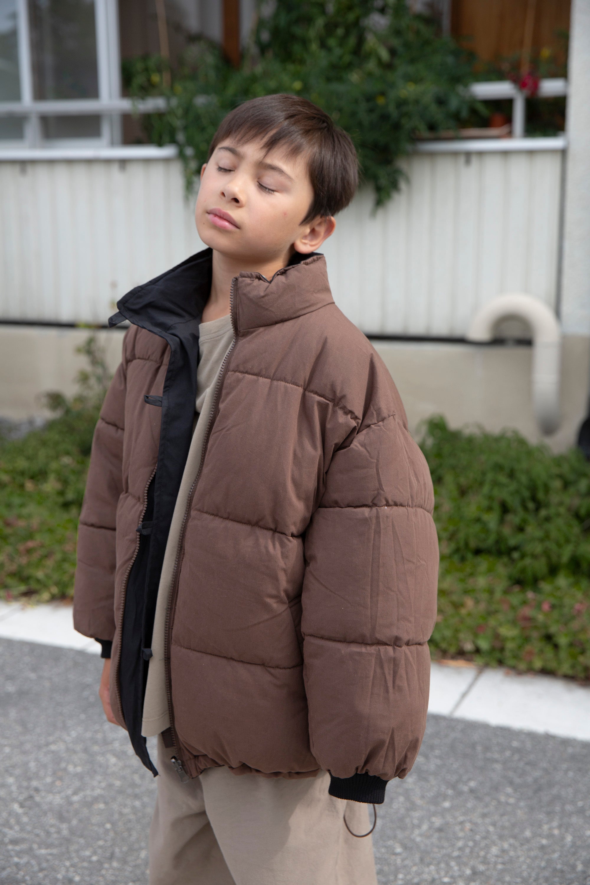 Suno reversible jacket - Black/Coffee