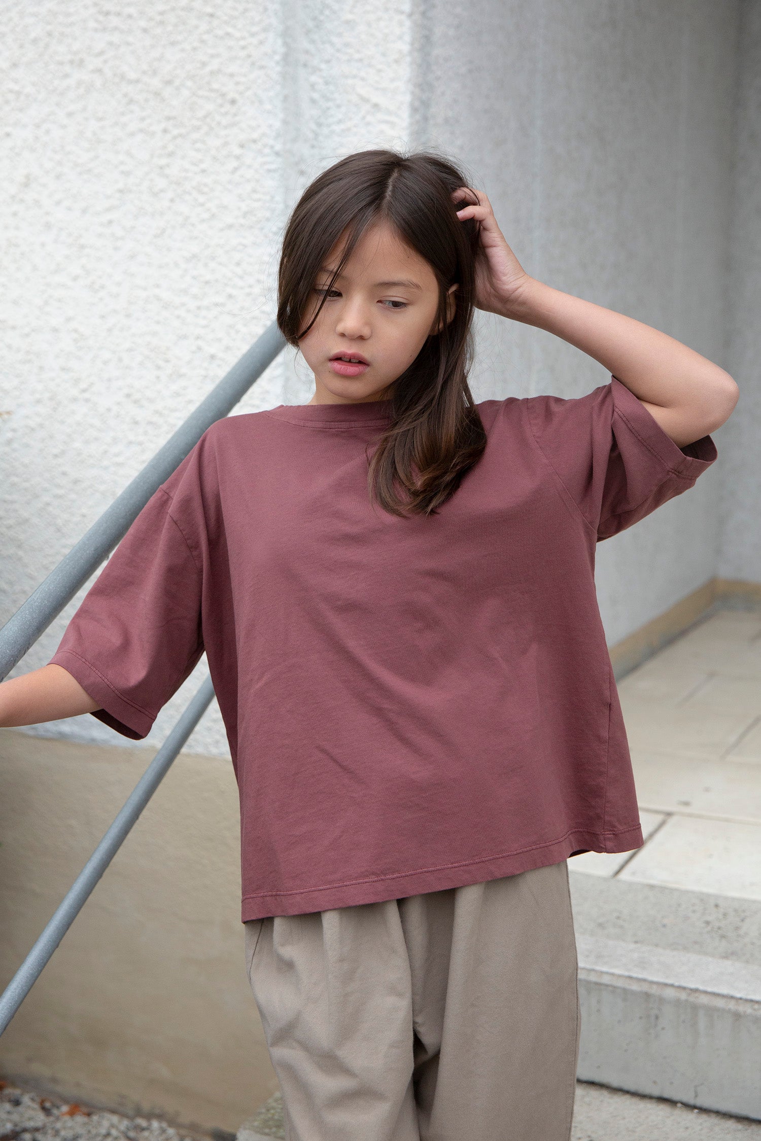 Bato wide SS tee - Wine