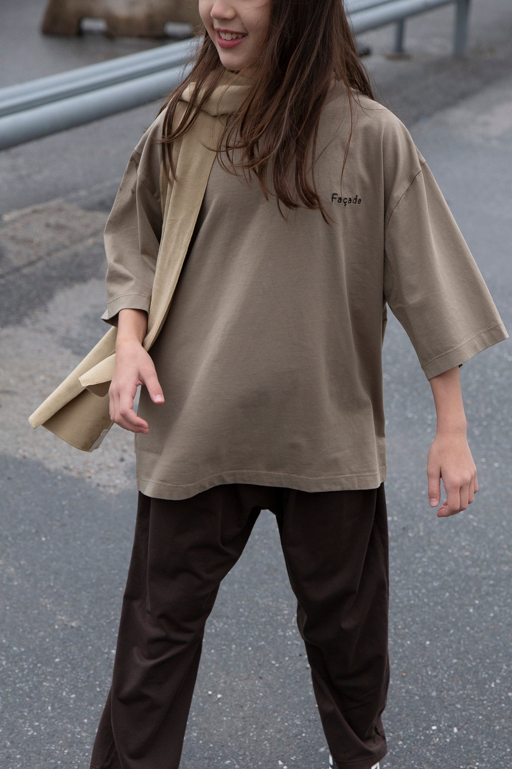 Bato wide SS tee - Taupe