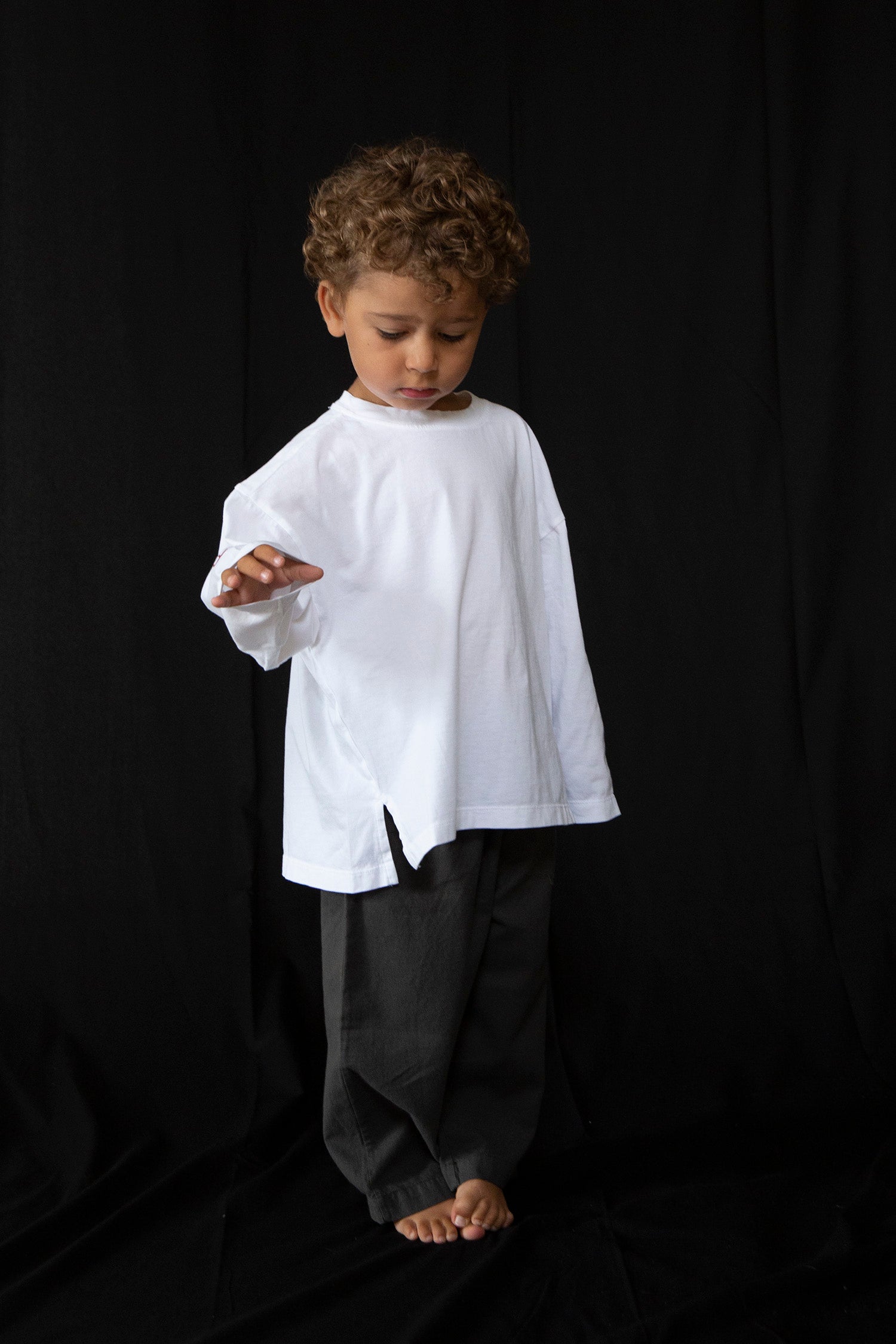 Washi wide LS tee - White