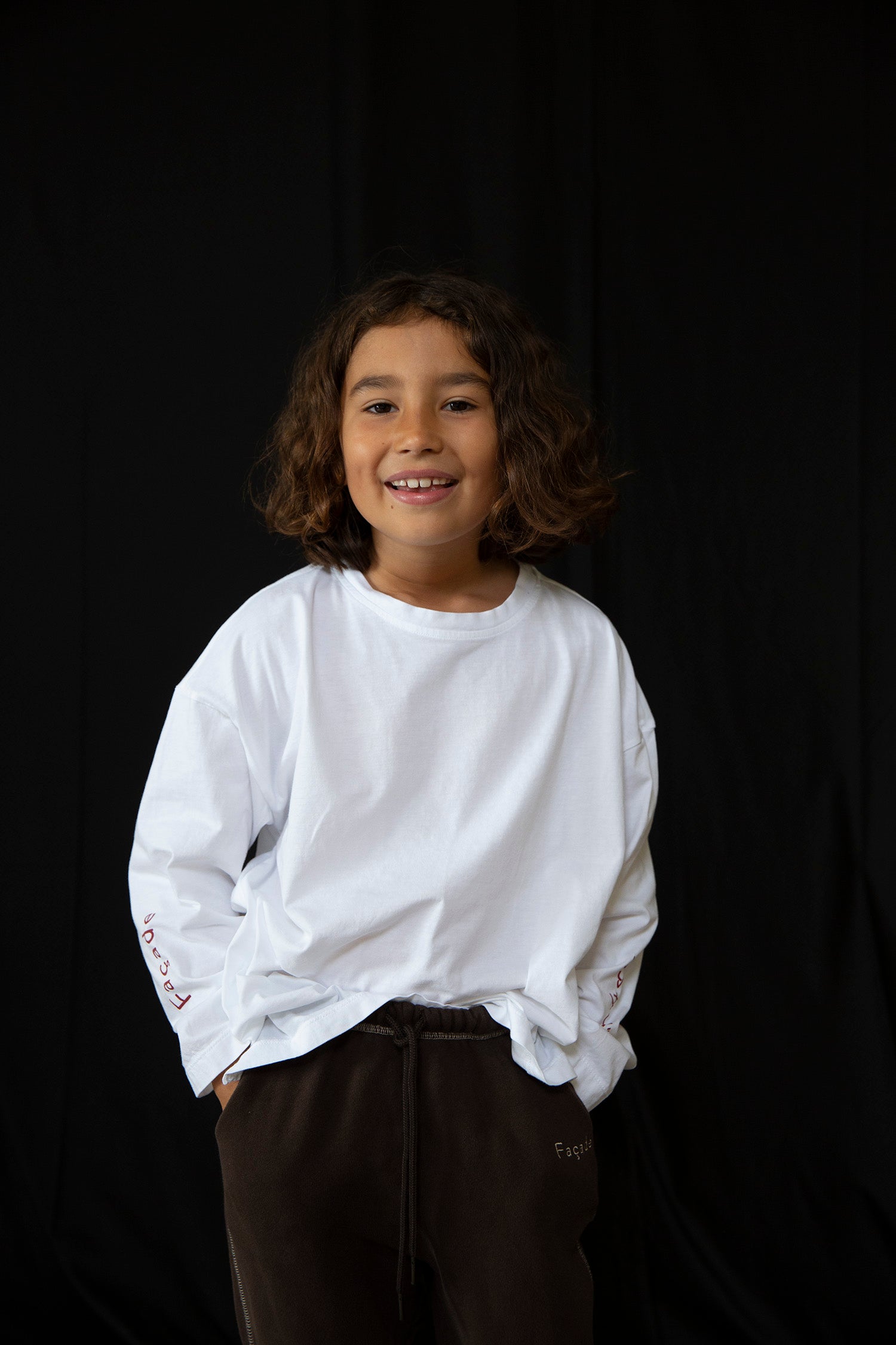 Washi wide LS tee - White