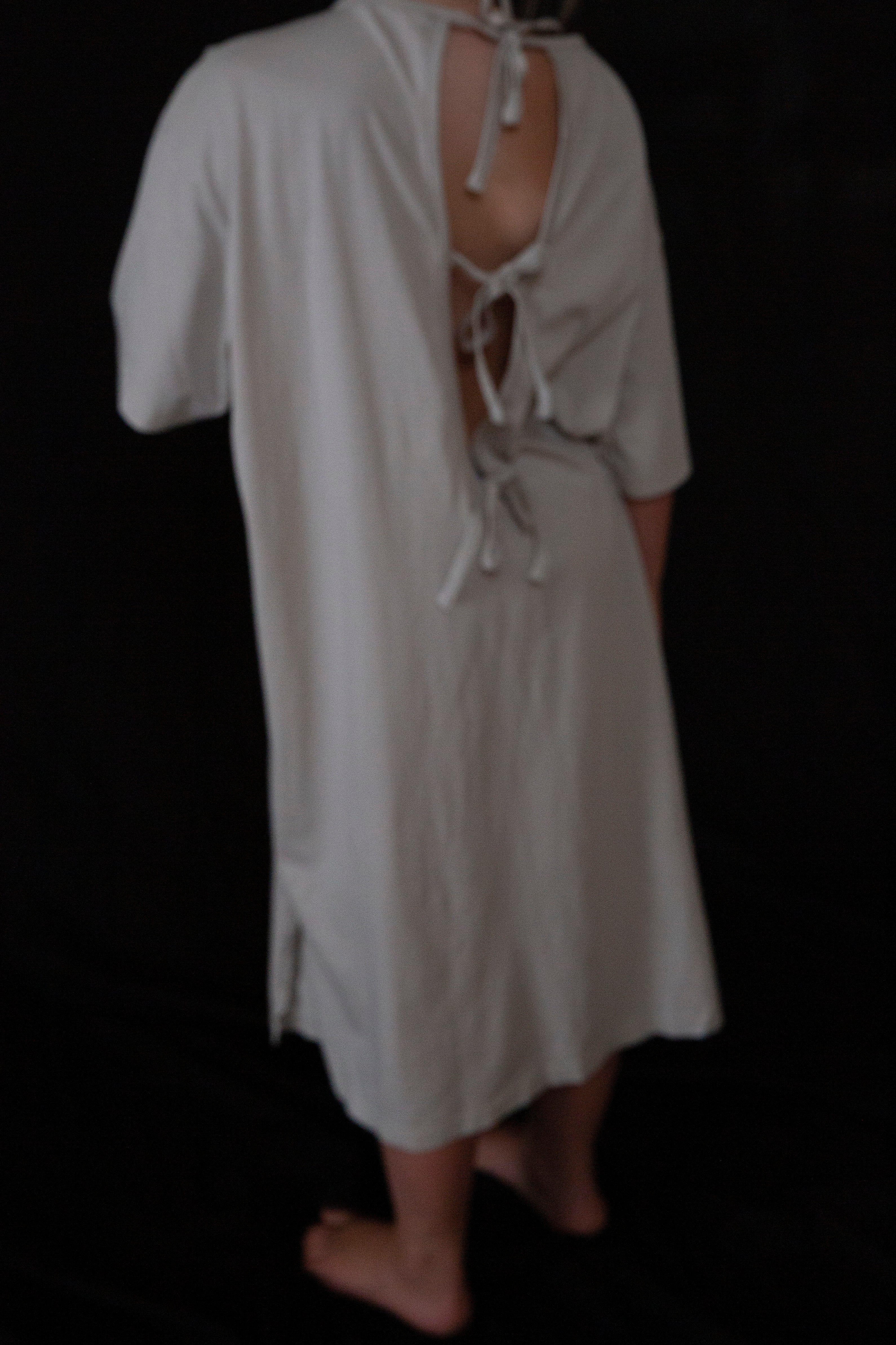 Noun tee dress w ribbons - Light grey