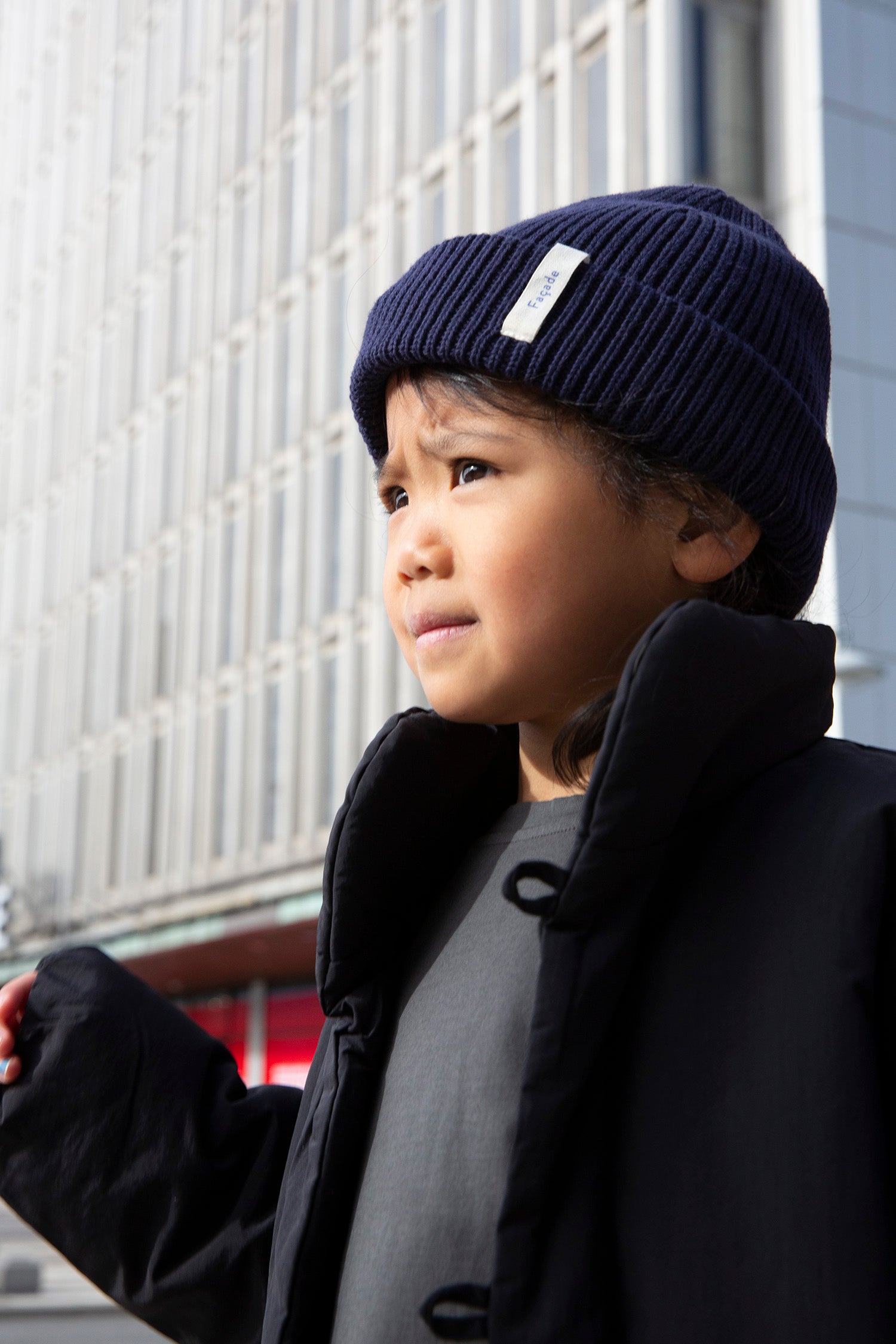 Ersta knitted beanie Navy blue Façade