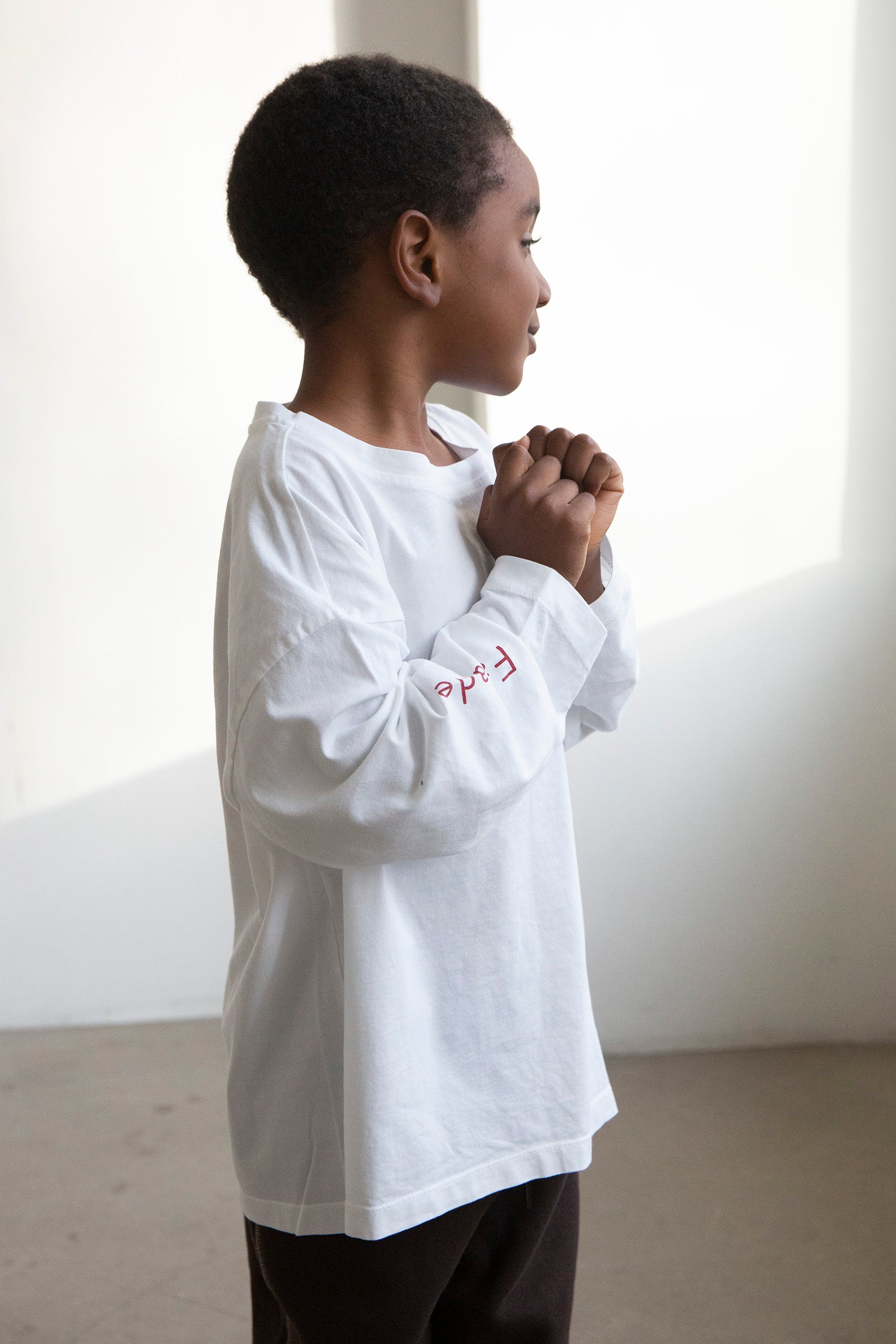 Washi wide LS tee - White