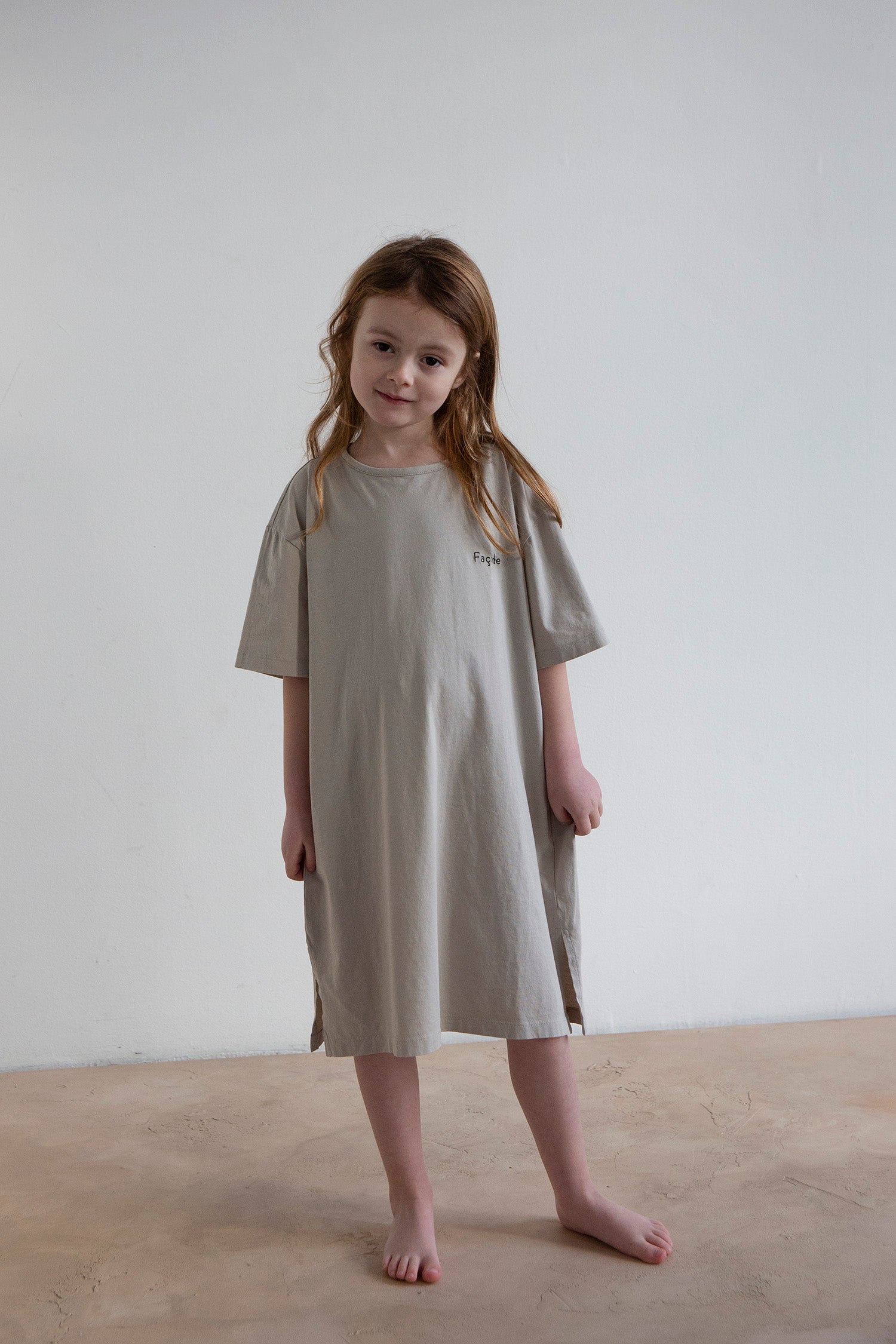 Noun tee dress w ribbons - Light grey