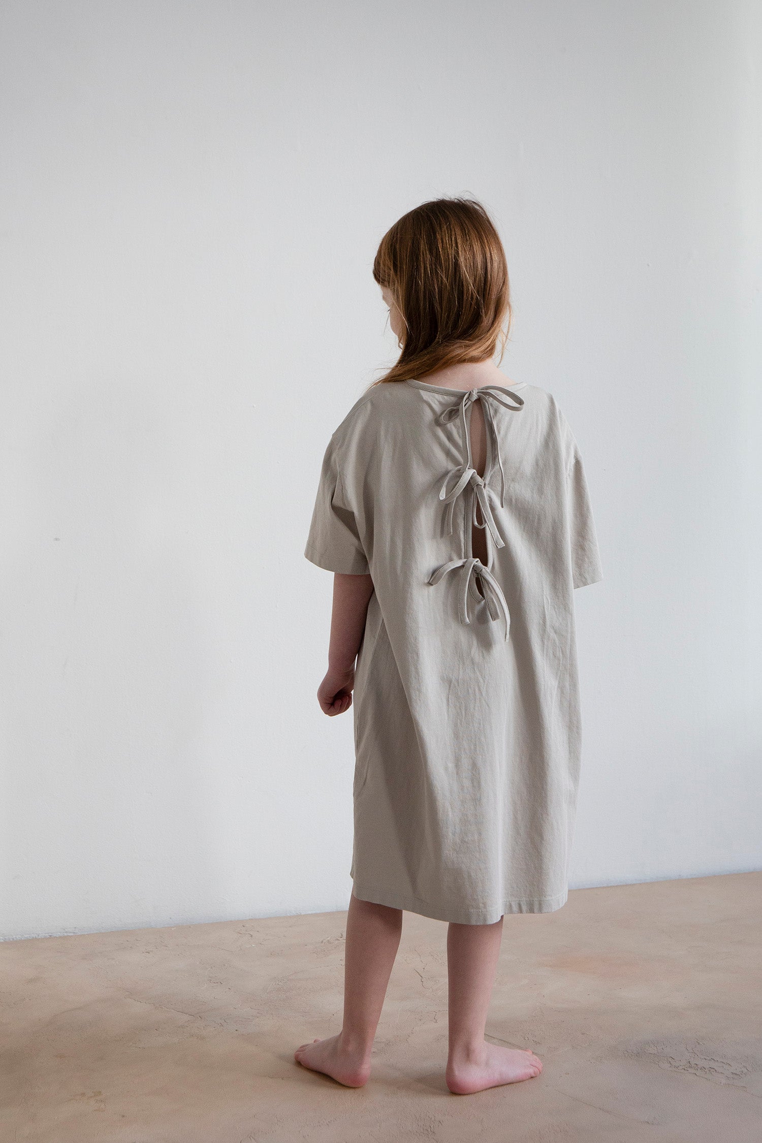 Noun tee dress w ribbons - Light grey