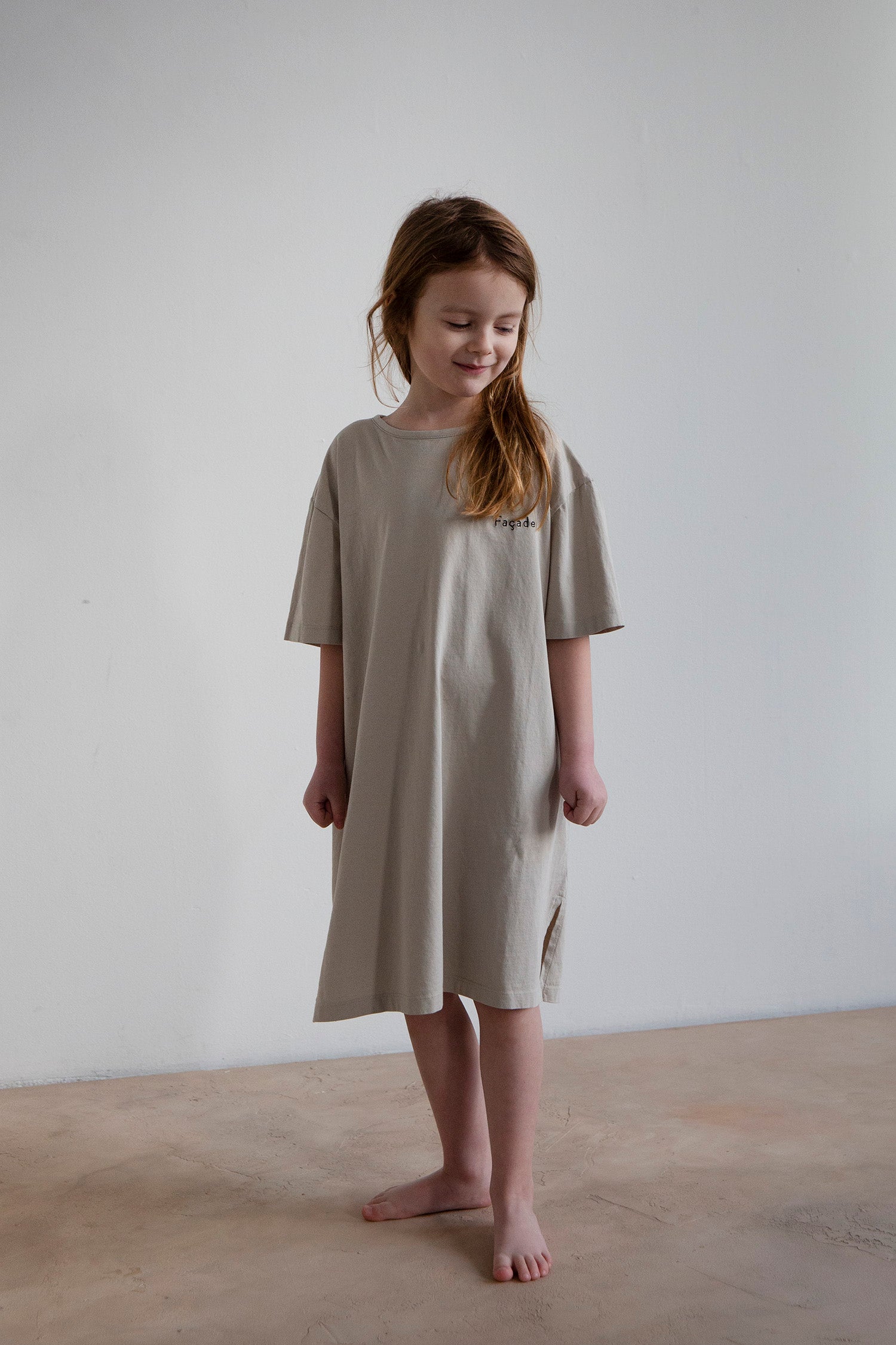 Noun tee dress w ribbons - Light grey