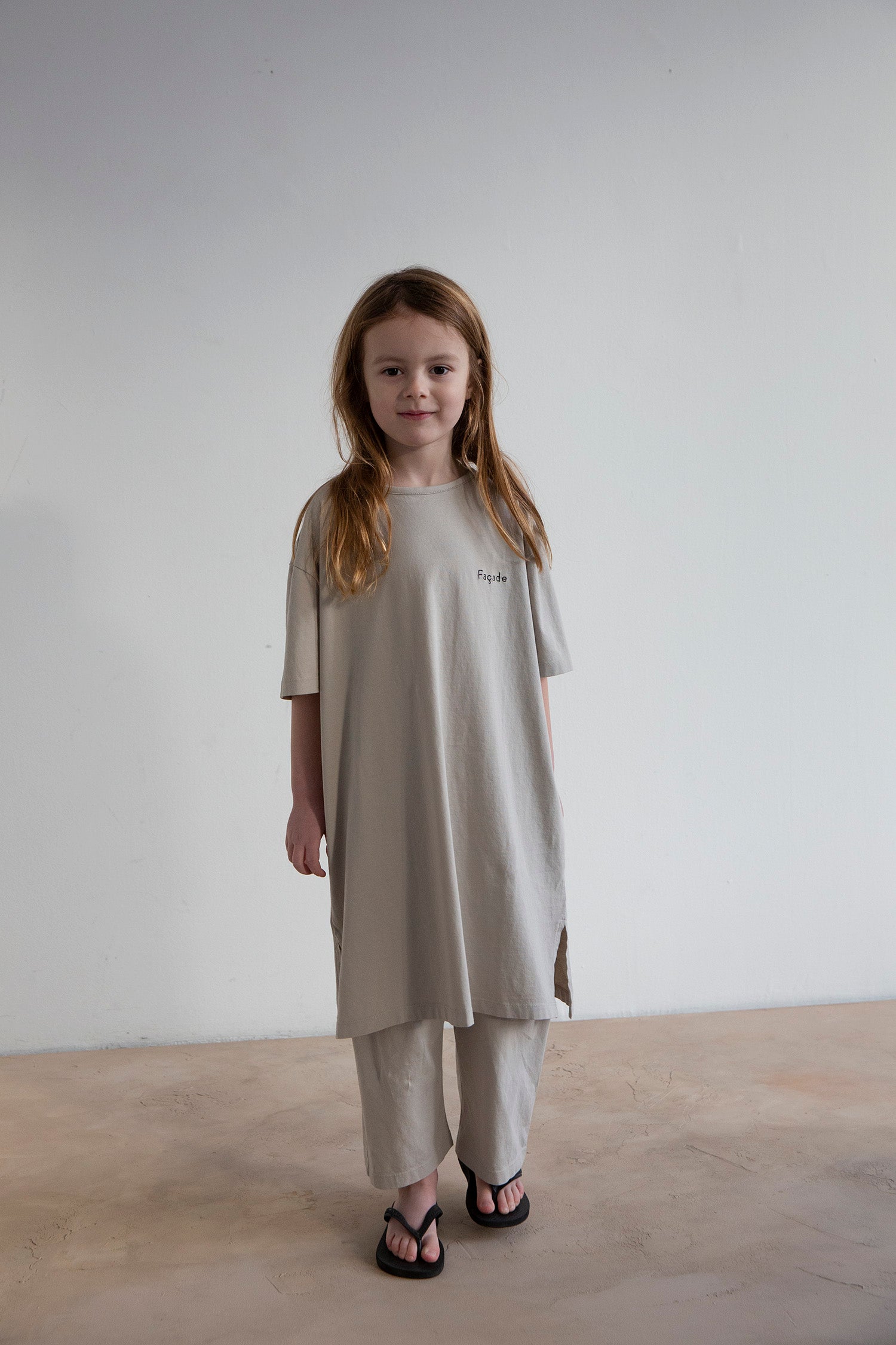 Noun tee dress w ribbons - Light grey