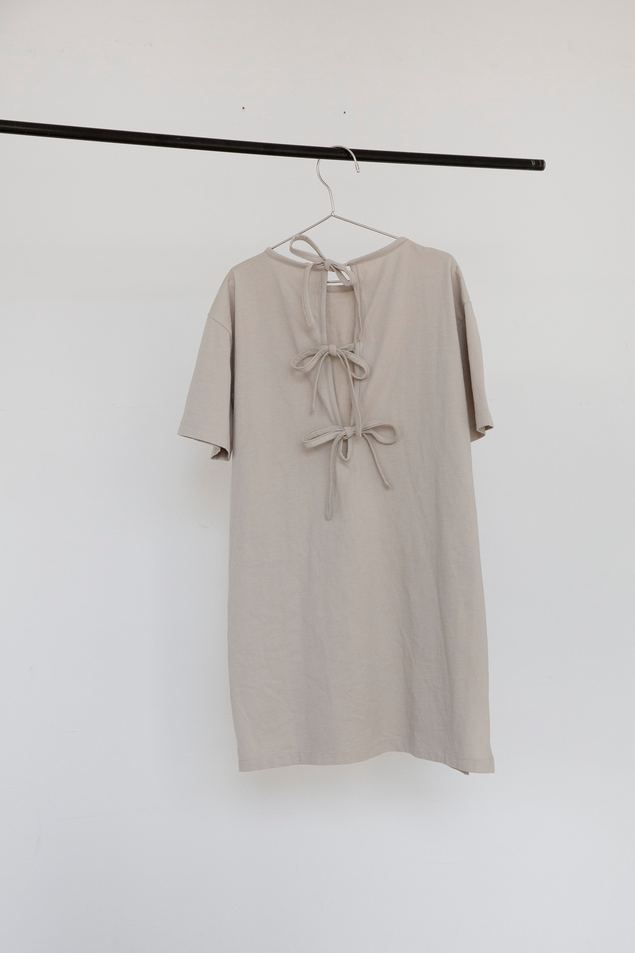 Noun tee dress w ribbons - Light grey