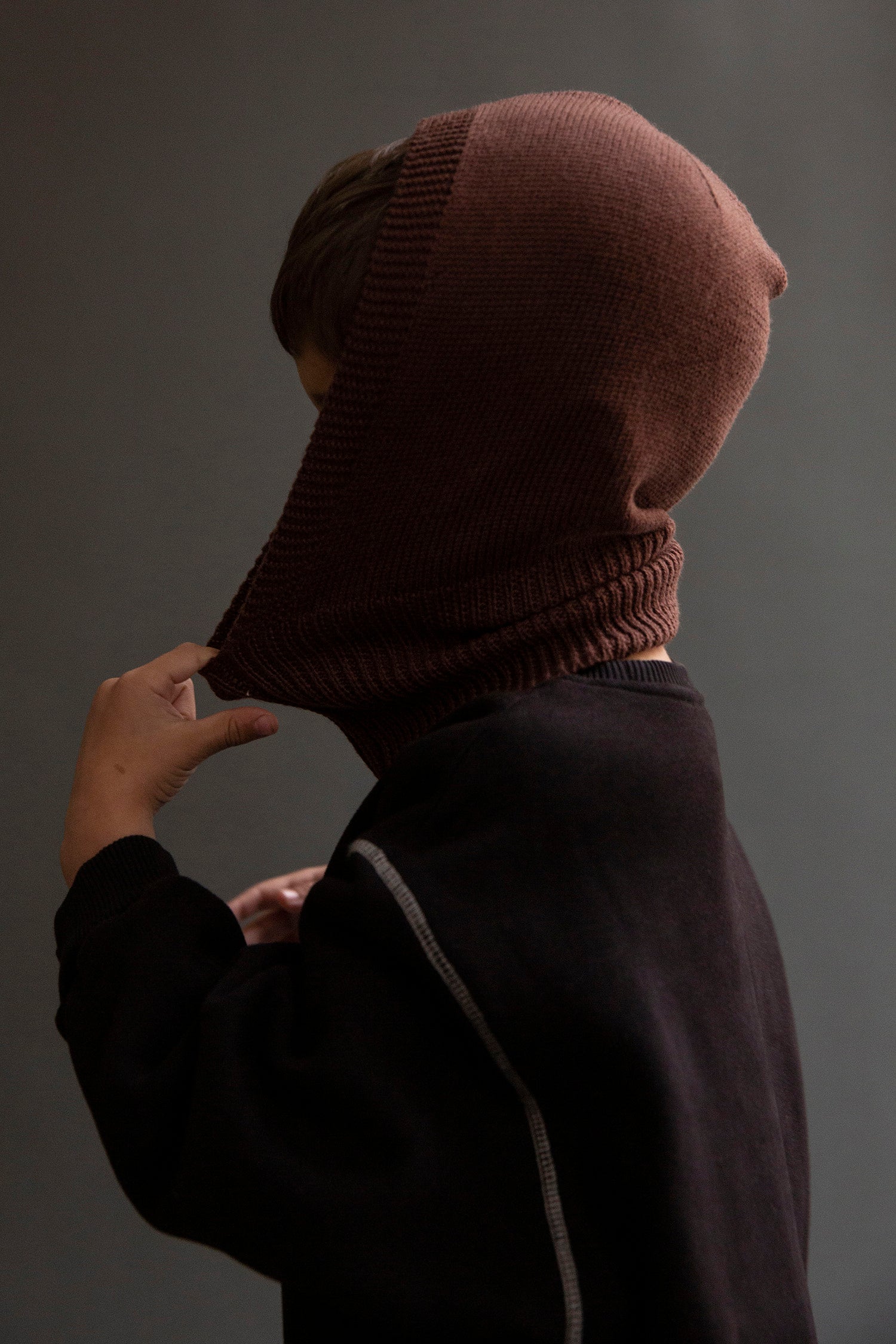 Ento merino balaclava - Burgundy