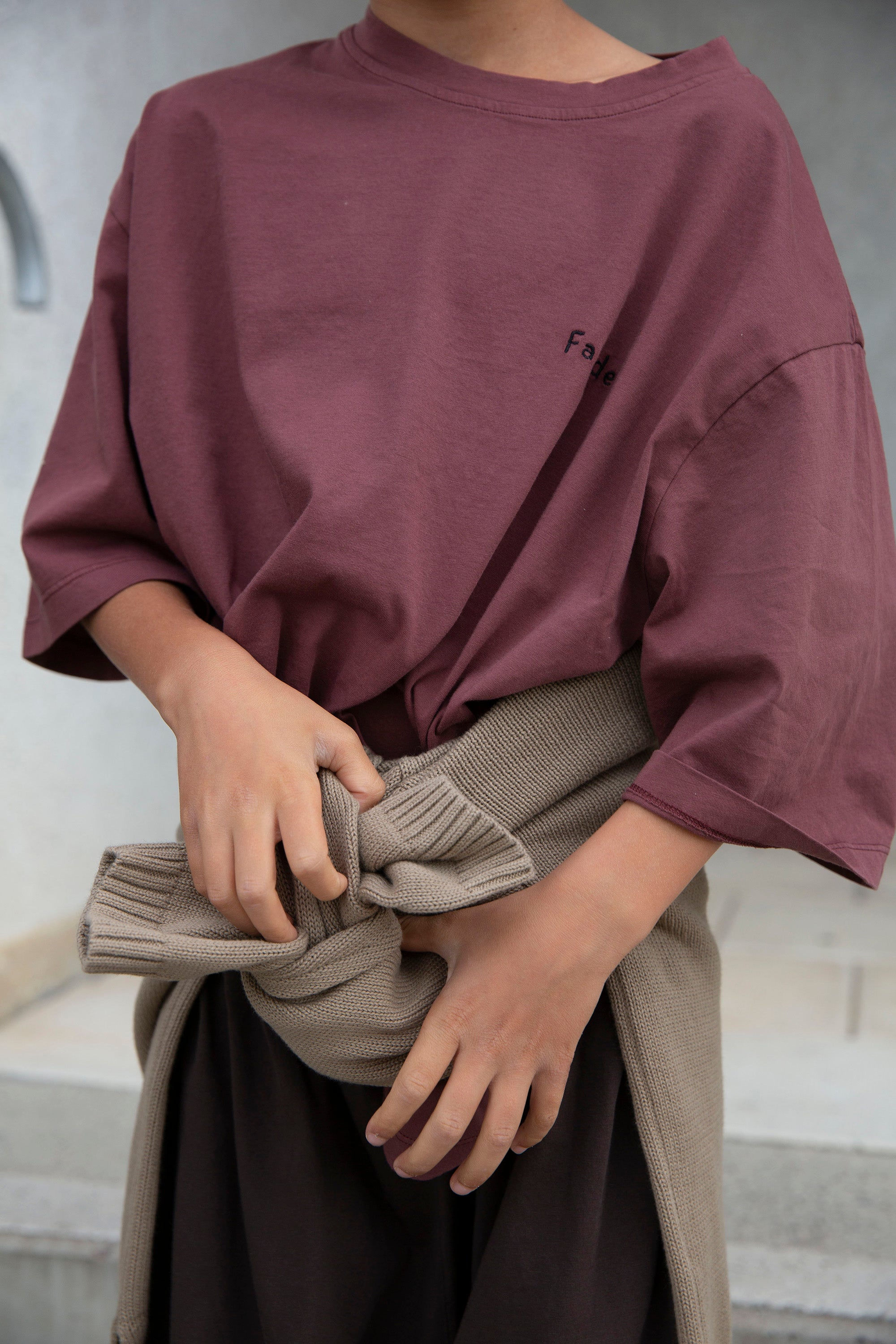 Bato wide SS tee - Wine