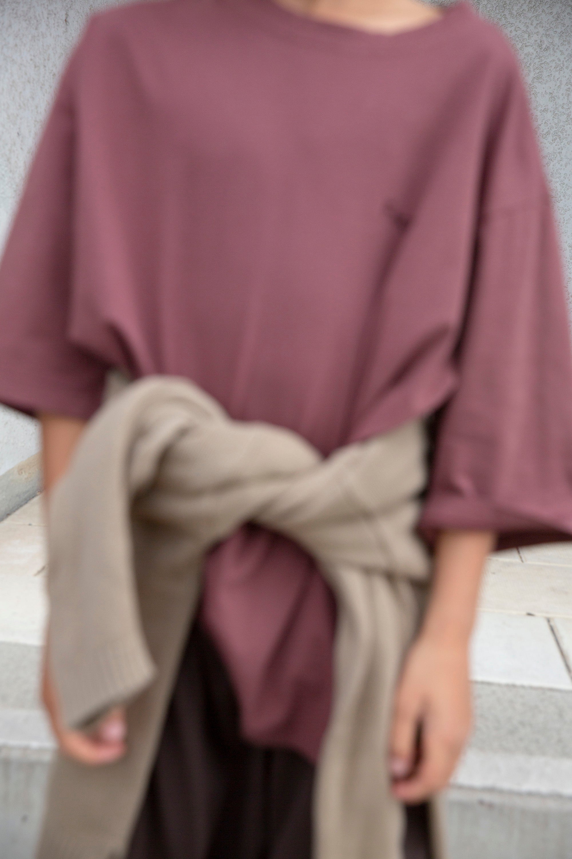 Bato wide SS tee - Wine