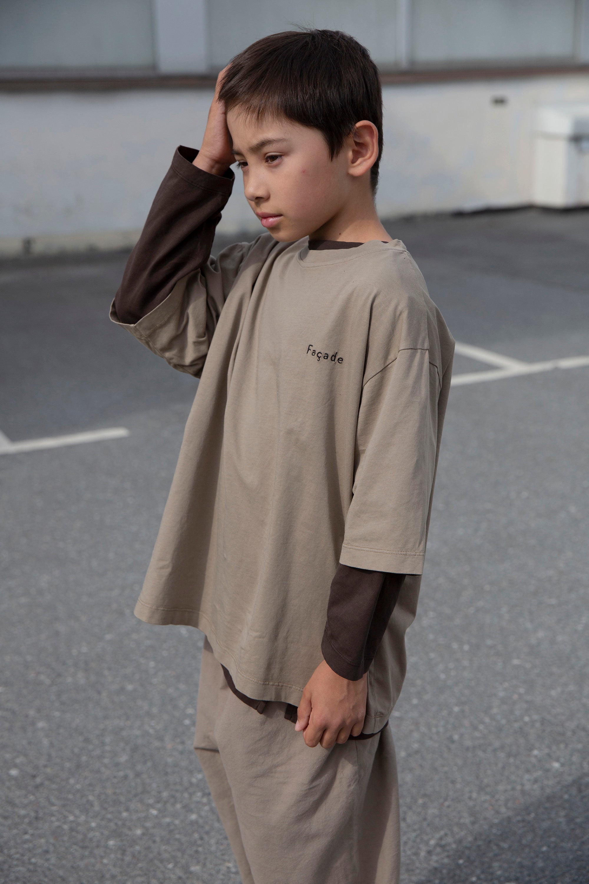 Bato wide SS tee - Taupe