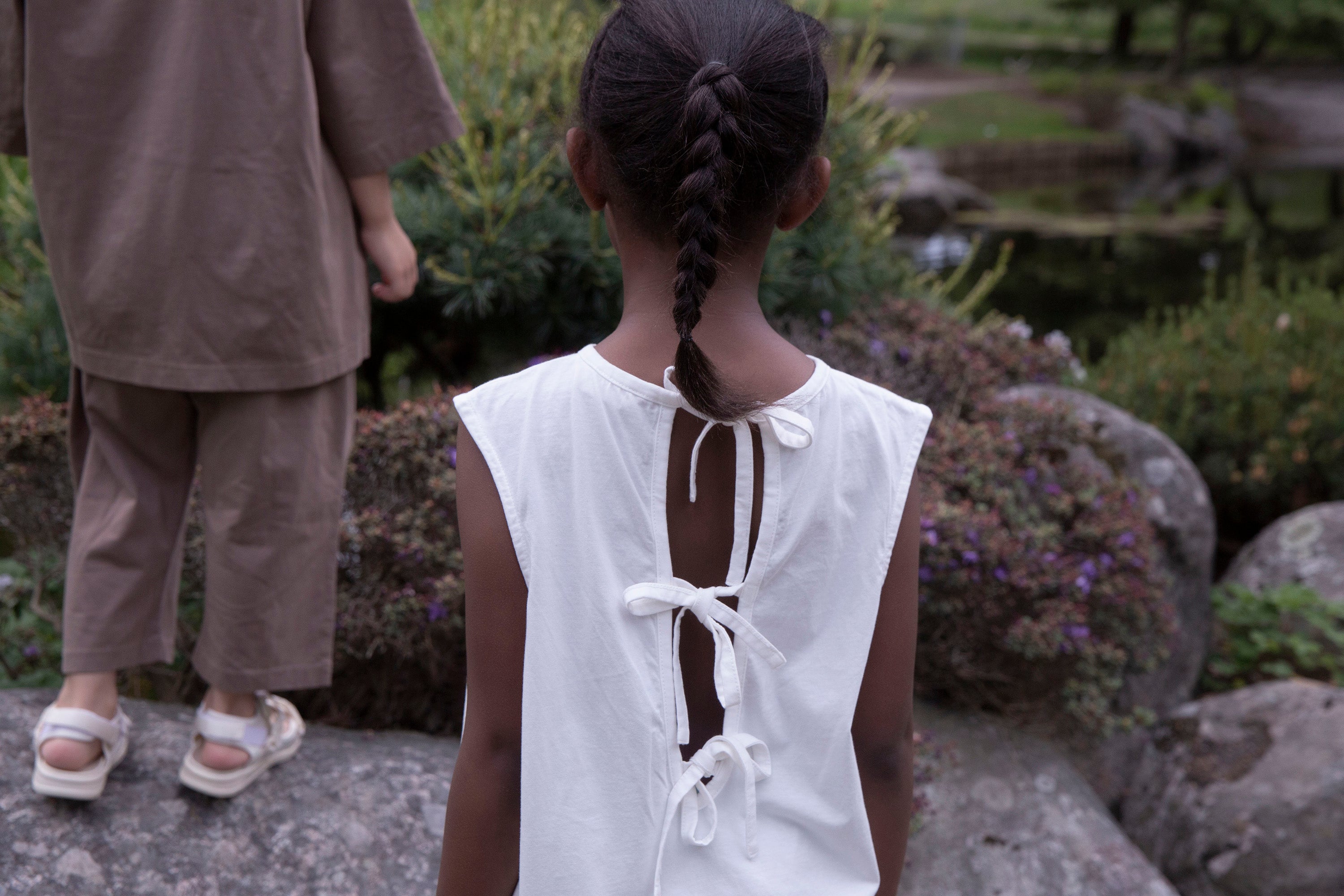 Raito no-sleeve dress - White