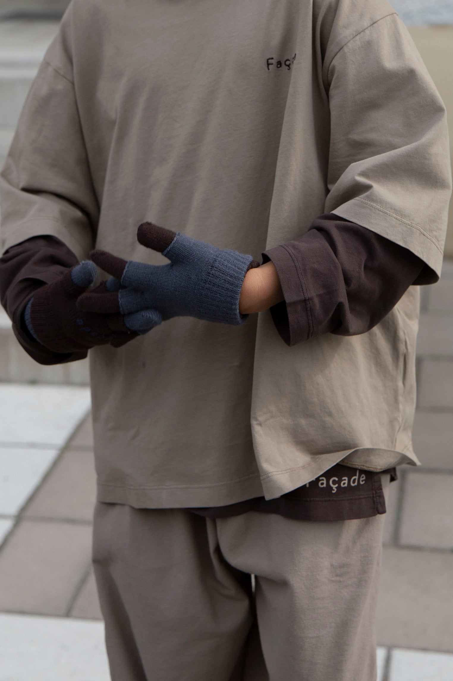 Fuyu double gloves 2p - Ocean/Soil