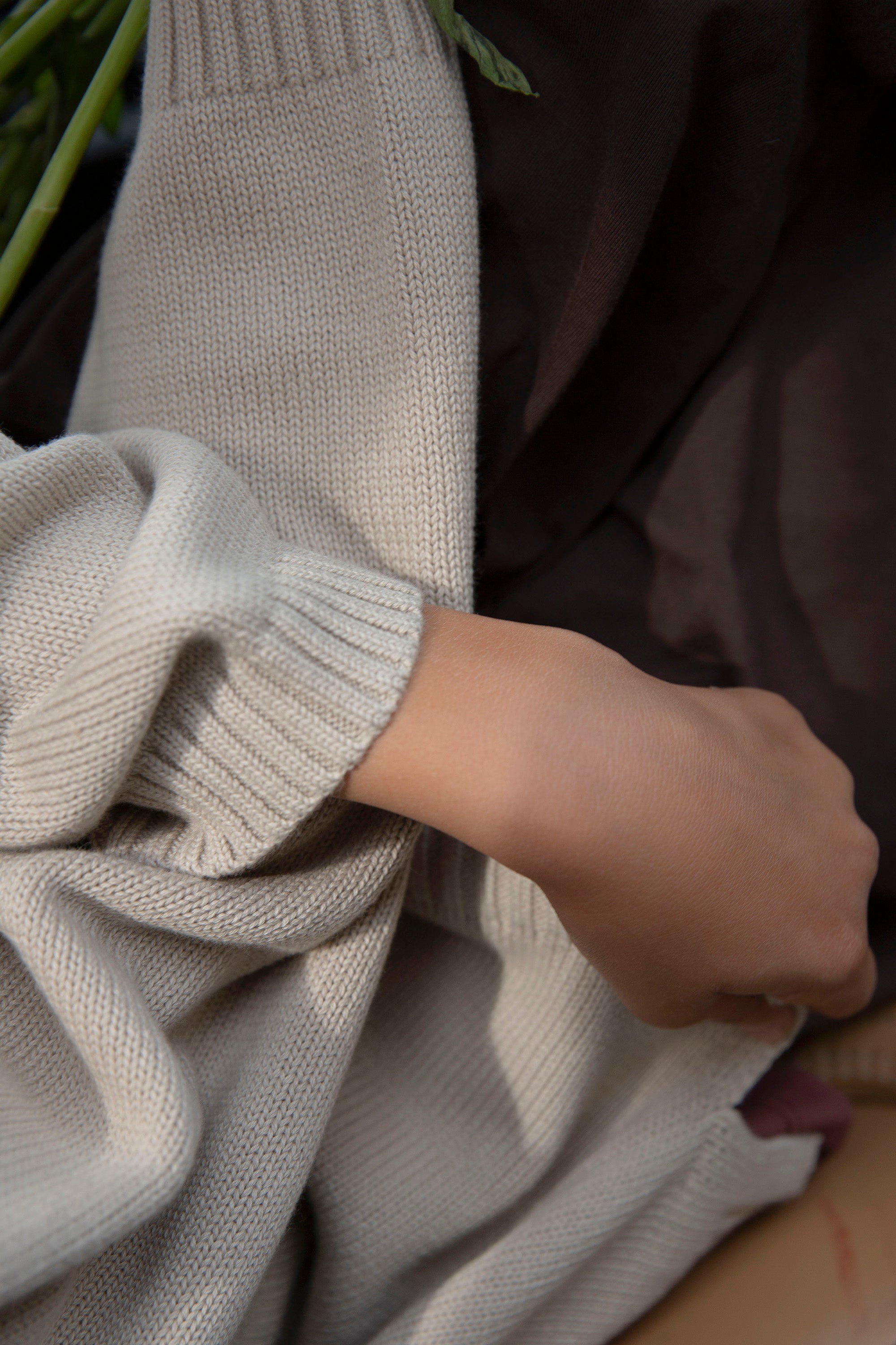 Mado button up fine knit - Sand